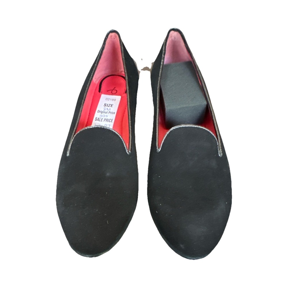 BRAND NEW Pas de Rouge Black Suede Women's Slip-On loafer Flat Size 7.5 -8 /38